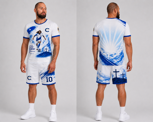 Island Legacy Rising Tide — White & Royal Blue Men's Casual Athletic Set — complete look