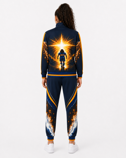 Island Legacy Rising Tide — Deep Navy, Orange & Blue Unisex Tracksuit Set — back