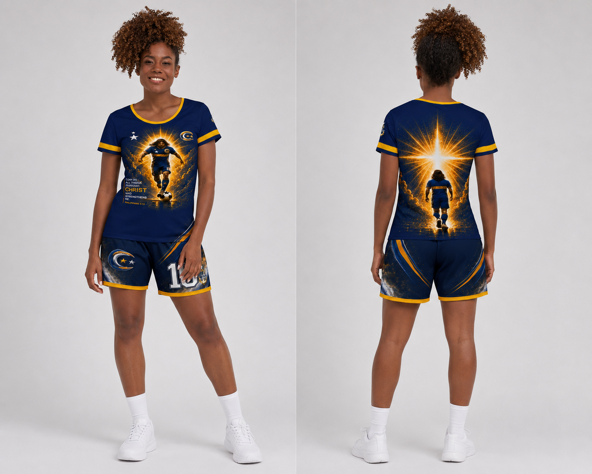 Island Legacy Rising Tide — Deep Navy & Gold Women's Modern Streetwear Set — complete look